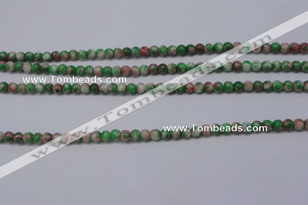 CTG451 15.5 inches 3mm round tiny dyed rain flower stone beads