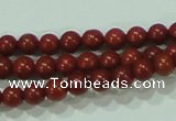 CTG48 15.5 inches 2mm round tiny red brick beads wholesale