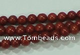 CTG48 15.5 inches 2mm round tiny red brick beads wholesale