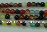 CTG50 15.5 inches 2mm round tiny multi-color agate beads wholesale