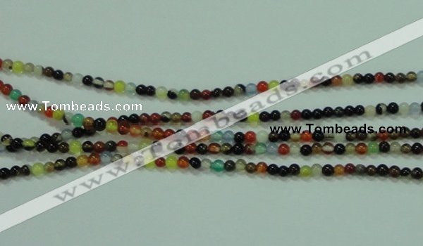 CTG50 15.5 inches 2mm round tiny multi-color agate beads wholesale