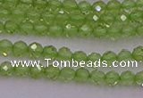 CTG500 15.5 inches 2mm faceted round tiny peridot gemstone beads