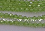 CTG500 15.5 inches 2mm faceted round tiny peridot gemstone beads