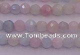 CTG505 15.5 inches 4mm faceted round tiny morganite beads