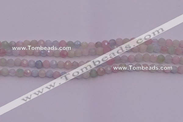 CTG505 15.5 inches 4mm faceted round tiny morganite beads