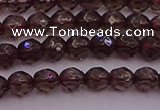 CTG511 15.5 inches 4mm faceted round tiny smoky quartz beads