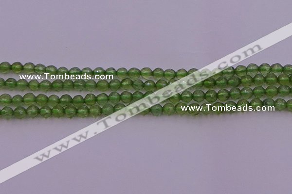 CTG512 15.5 inches 4mm faceted round tiny green apatite beads