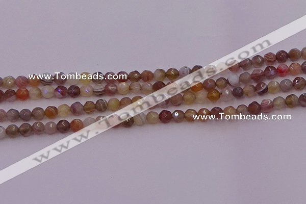 CTG514 15.5 inches 4mm faceted round tiny botswana agate beads