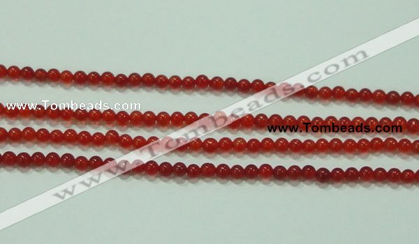 CTG52 15.5 inches 2mm round grade AA tiny red agate beads wholesale