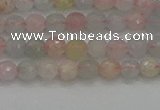 CTG551 15.5 inches 4mm faceted round tiny morganite beads