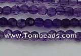 CTG553 15.5 inches 4mm faceted round tiny amethyst beads