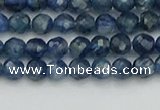 CTG557 15.5 inches 4mm faceted round tiny blue kyanite beads