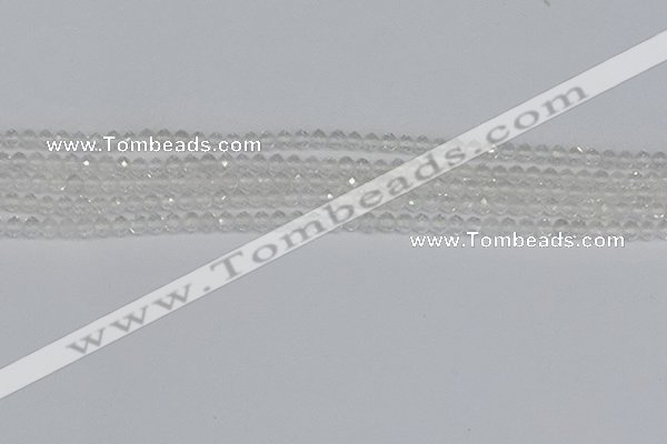 CTG601 15.5 inches 3mm faceted round white crystal beads