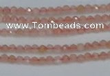 CTG606 15.5 inches 2mm faceted round peach moonstone beads