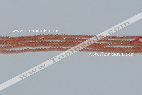 CTG609 15.5 inches 2mm faceted round golden sunstone beads