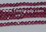 CTG617 15.5 inches 2mm faceted round mozambique red garnet beads