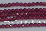 CTG618 15.5 inches 3mm faceted round mozambique red garnet beads