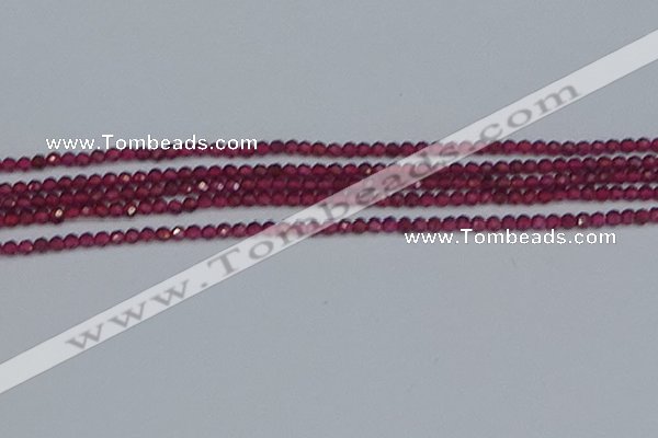 CTG618 15.5 inches 3mm faceted round mozambique red garnet beads