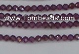 CTG619 15.5 inches 2mm faceted round Indian purple garnet beads