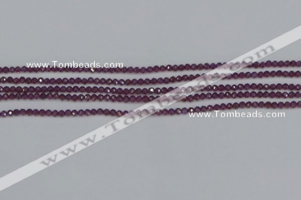 CTG619 15.5 inches 2mm faceted round Indian purple garnet beads