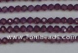 CTG620 15.5 inches 3mm faceted round Indian purple garnet beads