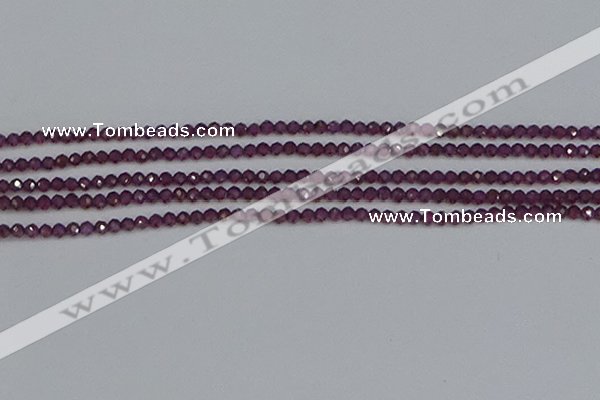 CTG620 15.5 inches 3mm faceted round Indian purple garnet beads