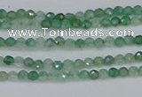CTG627 15.5 inches 2mm faceted round green strawberry quartz beads