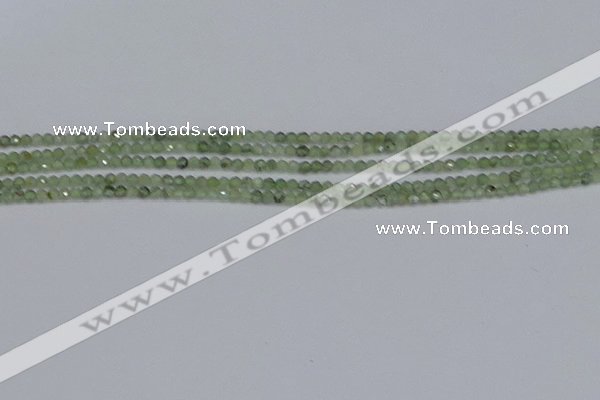 CTG633 15.5 inches 2mm faceted round green rutilated quartz beads