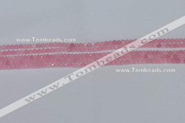 CTG635 15.5 inches 2mm faceted round Madagascar rose quartz beads