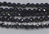 CTG642 15.5 inches 3mm faceted round golden black obsidian beads