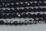 CTG644 15.5 inches 3mm faceted round black tourmaline beads