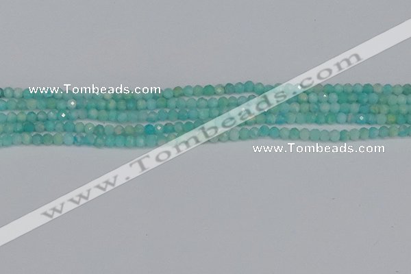 CTG648 15.5 inches 3mm faceted round Peru amazonite beads