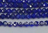 CTG650 15.5 inches 3mm faceted round lapis lazuli gemstone beads