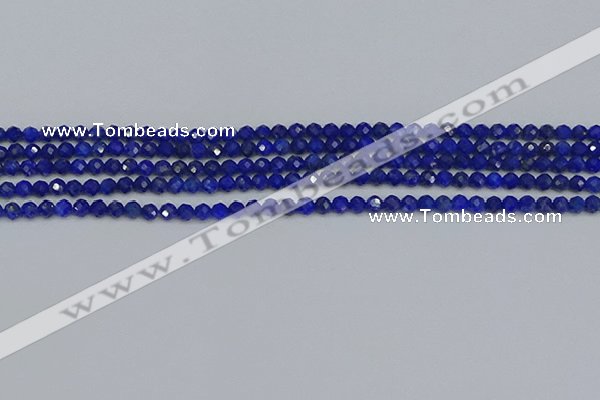 CTG650 15.5 inches 3mm faceted round lapis lazuli gemstone beads