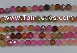 CTG651 15.5 inches 2mm faceted round tourmaline gemstone beads