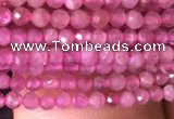 CTG705 15.5 inches 2mm faceted round tiny pink tourmaline beads