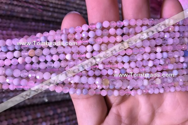 CTG711 15.5 inches 3mm faceted round tiny morganite beads