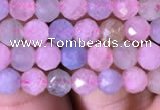 CTG713 15.5 inches 5mm faceted round tiny morganite beads