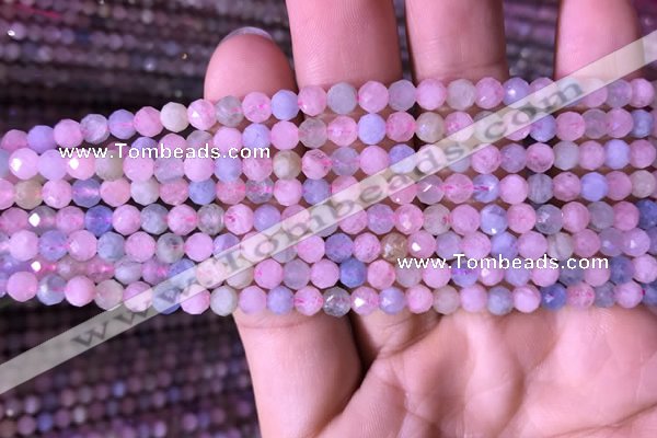 CTG713 15.5 inches 5mm faceted round tiny morganite beads