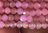 CTG719 15.5 inches 3mm faceted round tiny peach moonstone beads