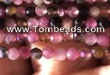 CTG724 15.5 inches 2mm faceted round tiny tourmaline beads