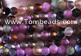 CTG729 15.5 inches 2mm faceted round tiny tourmaline beads