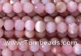 CTG733 15.5 inches 3mm faceted round tiny pink opal beads