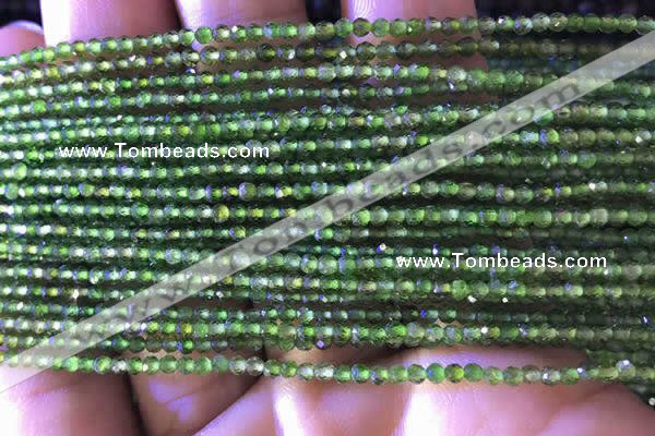 CTG747 15.5 inches 2mm faceted round tiny diopside beads