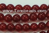 CTG76 15.5 inches 3mm round grade AA tiny red agate beads wholesale