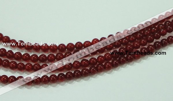 CTG76 15.5 inches 3mm round grade AA tiny red agate beads wholesale