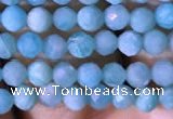 CTG766 15.5 inches 4mm faceted round tiny amazonite gemstone beads