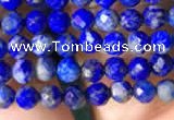 CTG783 15.5 inches 4mm faceted round tiny lapis lazuli beads wholesale