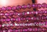 CTG802 15.5 inches 2mm faceted round tiny red garnet beads