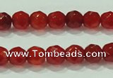 CTG82 15.5 inches 3mm faceted round tiny red agate beads wholesale